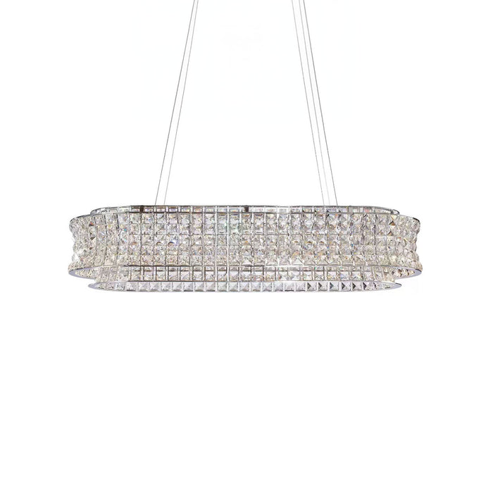 AICO Furniture - Galaxy"Oval LED Chandelier"Chrome - LT-CH1031CRM-CLR - GreatFurnitureDeal