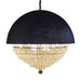 AICO Furniture - Eclipse LED Light Chandelier W/Black Dome - LT-CH998B-12CLR - GreatFurnitureDeal