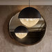 AICO Furniture - Eclipse LED Light Chandelier W/Black Dome - LT-CH998B-12CLR - GreatFurnitureDeal