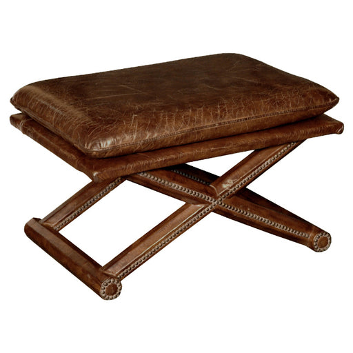 GJ Styles - X Framed Foot Stool Cigar - LU124 - GreatFurnitureDeal