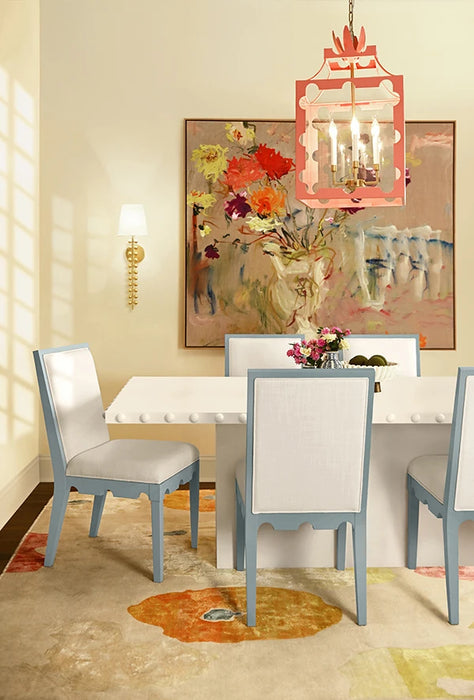 Worlds Away - Gino One Arm Ball Lined Sconce With White Linen Shade - GINO G