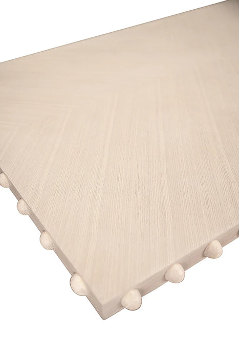 Worlds Away - Lucian Rectangle Dining Table With Studded Edge Top And Tapered Base In White Oak - LUCIAN RT WO