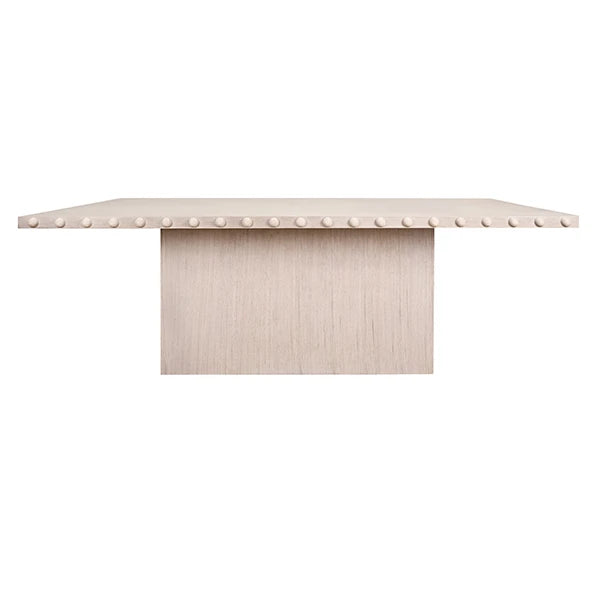 Worlds Away - Lucian Rectangle Dining Table With Studded Edge Top And Tapered Base In White Oak - LUCIAN RT WO