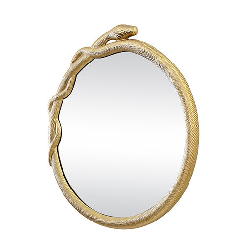 Worlds Away - Entangled Snake Frame Round Mirror In Gold - LUCIUS - GreatFurnitureDeal