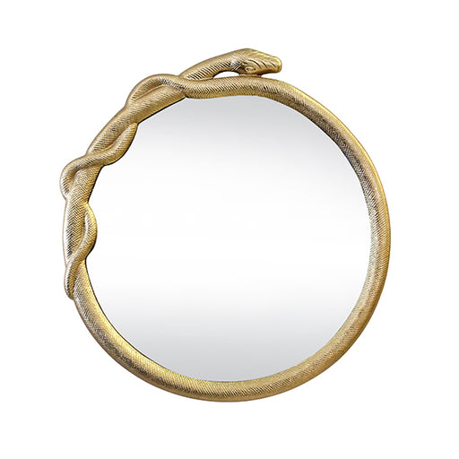 Worlds Away - Entangled Snake Frame Round Mirror In Gold - LUCIUS - GreatFurnitureDeal