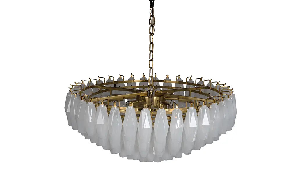 Noir Furniture - Ludmilla Chandelier Large in Antique Brass - LZR004 - GreatFurnitureDeal
