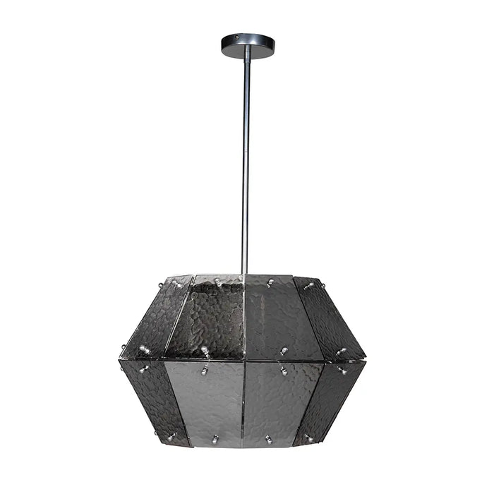 Noir Furniture - Obsidian Chandelier Small in Chrome - LZR011 - GreatFurnitureDeal