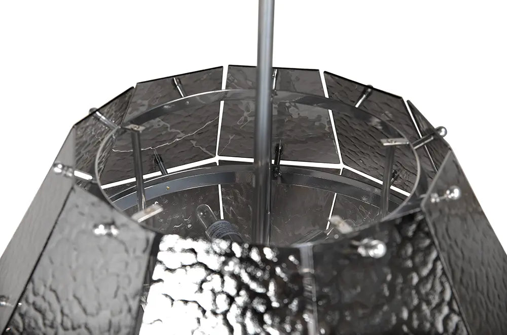 Noir Furniture - Obsidian Chandelier Small in Chrome - LZR011 - GreatFurnitureDeal