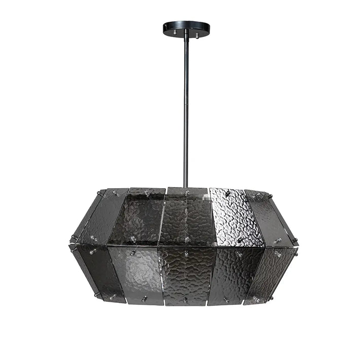 Noir Furniture - Obsidian Chandelier Large in Antique Silver - LZR012 - GreatFurnitureDeal