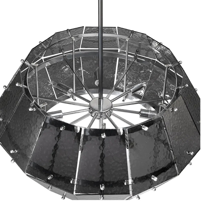 Noir Furniture - Obsidian Chandelier Large in Antique Silver - LZR012 - GreatFurnitureDeal