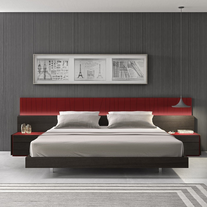 J&M Furniture - Lagos Natural Red Lacquer 6 Piece Eastern King Premium Bedroom Set - 17867250-EK-6SET-NATURAL RED LACQUERED
