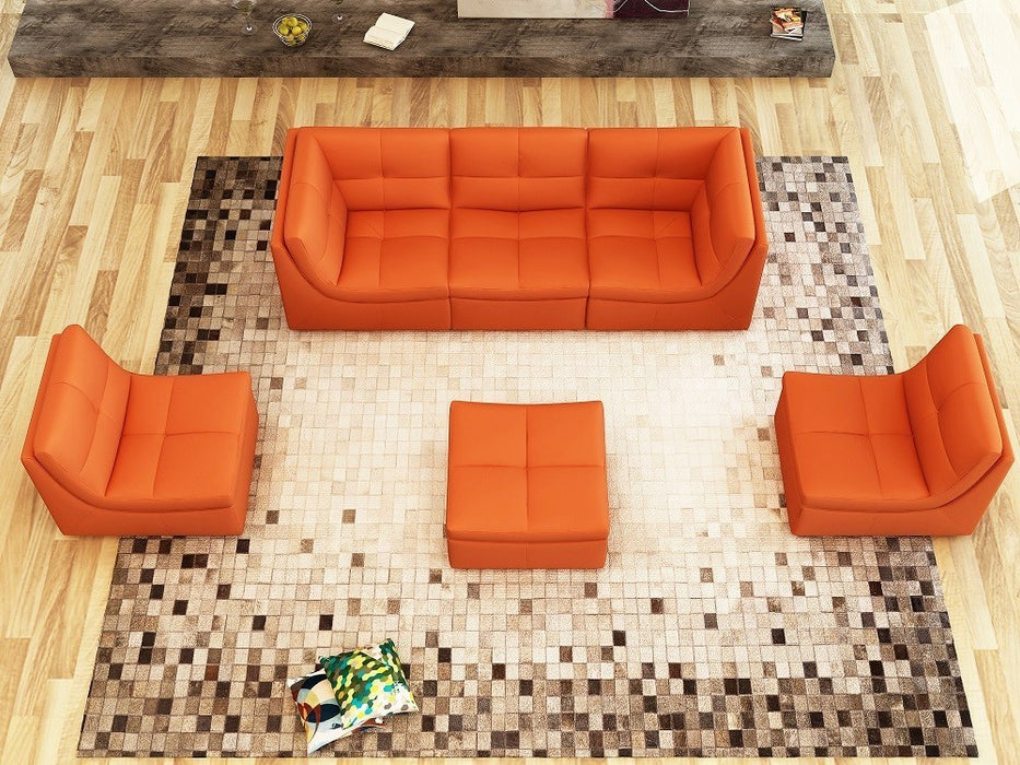 J&M Furniture - Lego 6pc Sofa Set in Pumpkin - 176652-PUMPKIN - GreatFurnitureDeal