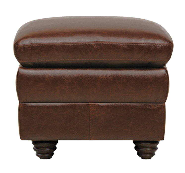 Mariano Italian Leather Furniture - Levi Chair with Storage Ottoman in Havana - LEVI-CO