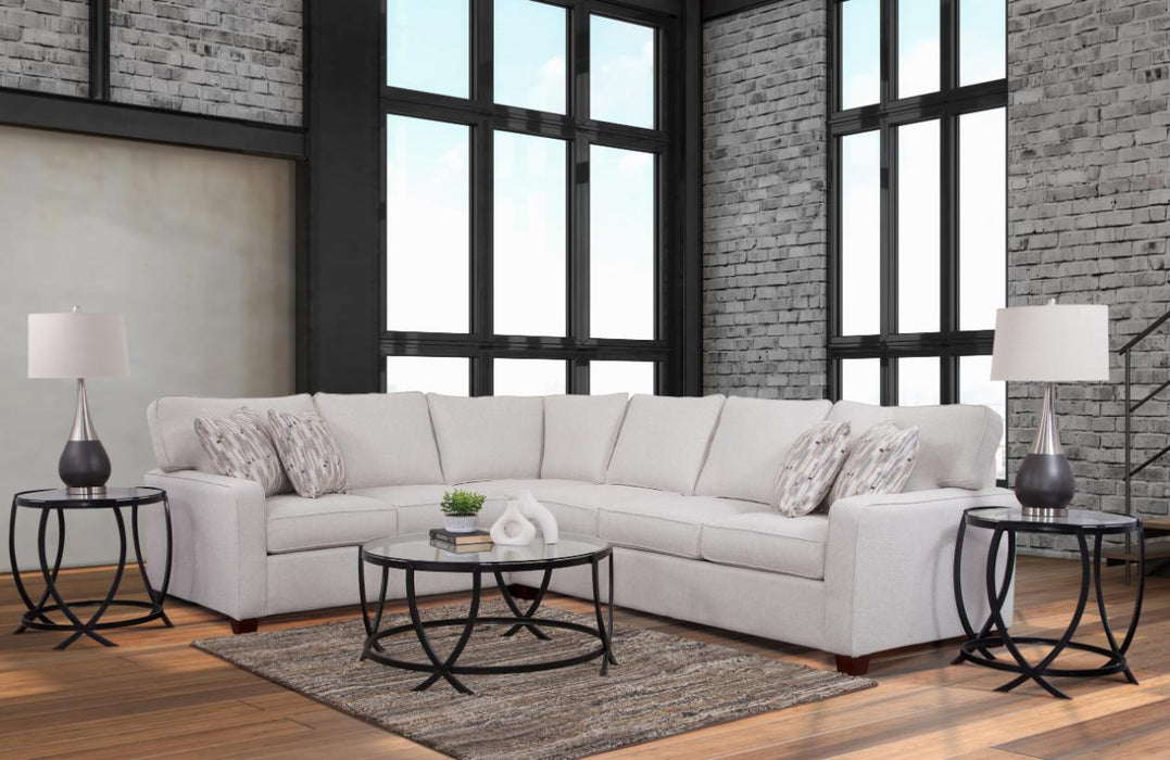 Mariano Fabric - Liberty 2 Piece L-Shaped Sectional Sofa in Natural Off White - 9250-sectional