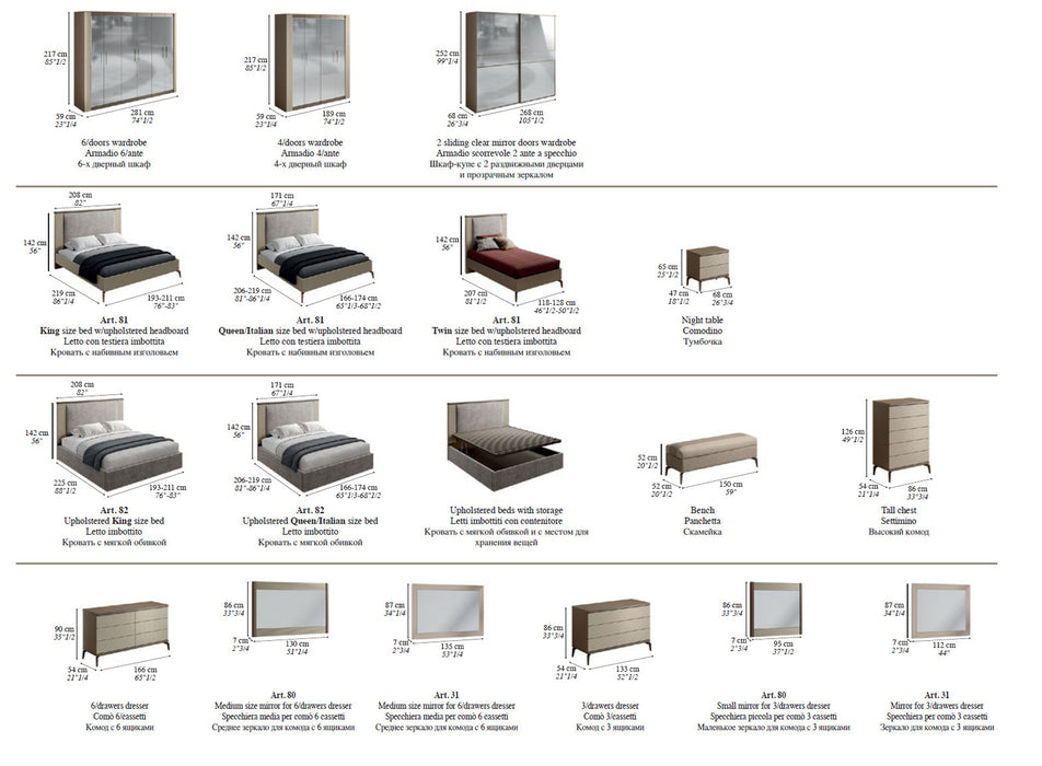 ESF Furniture - Linea Double Dresser in Camel - LINEA-DR-CAMEL - GreatFurnitureDeal