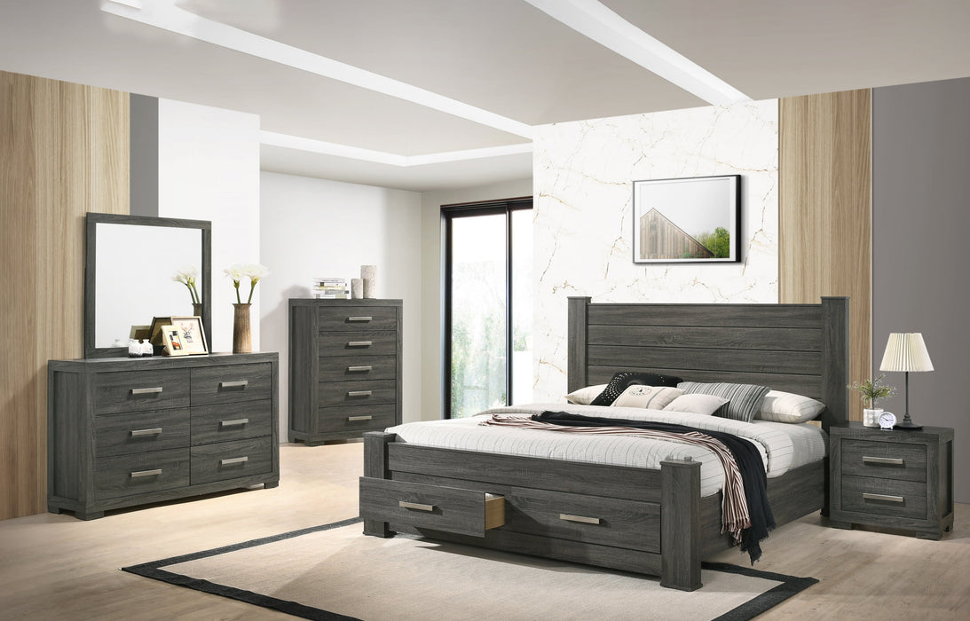 Mariano Furniture - Lisa 6 Piece California King Bedroom Set in Gray - BQ-LIS-CK4NC - GreatFurnitureDeal