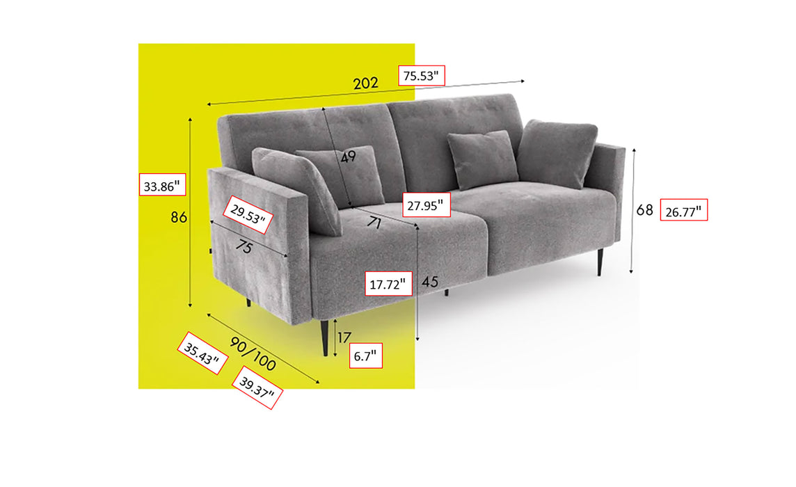 ESF Furniture - Monroe Living Room Set in Grey - MONROE-4