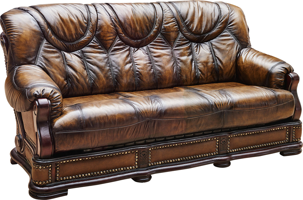 ESF Furniture - Oakman 2 Piece Sofa Set in Dark Brown - OAKMAN3F-OAKMAN2