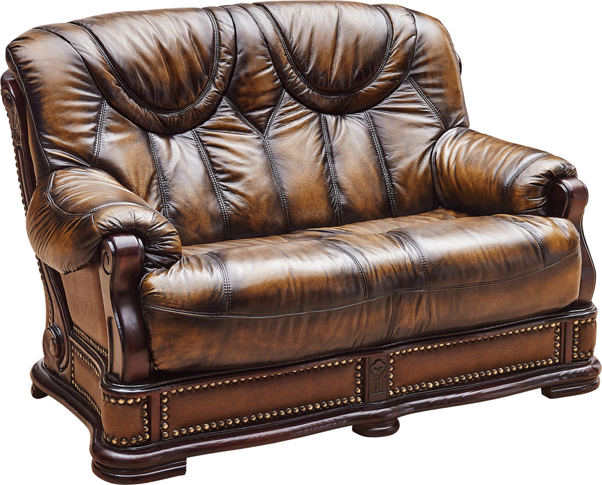 ESF Furniture - Oakman 2 Piece Sofa Set in Dark Brown - OAKMAN3F-OAKMAN2