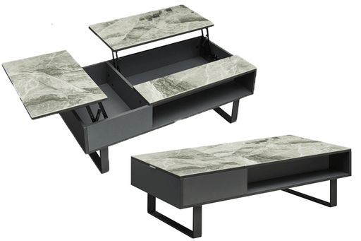ESF Furniture - 1388 Coffee Table w/ Storage in Grey - 1388-COFFEE - GreatFurnitureDeal