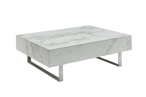 ESF Furniture - 1497 White Marble Coffee Table - 1497-COFFEE - GreatFurnitureDeal