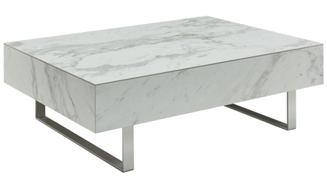 ESF Furniture - 1497 White Marble Coffee Table - 1497-COFFEE