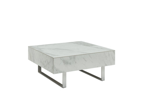 ESF Furniture - 1498 Marble Coffee Table in White - 1498-COFFEE - GreatFurnitureDeal