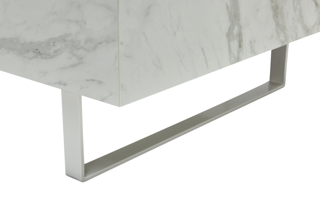 ESF Furniture - 1498 Marble Coffee Table in White - 1498-COFFEE