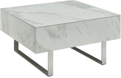ESF Furniture - 1498 Marble Coffee Table in White - 1498-COFFEE