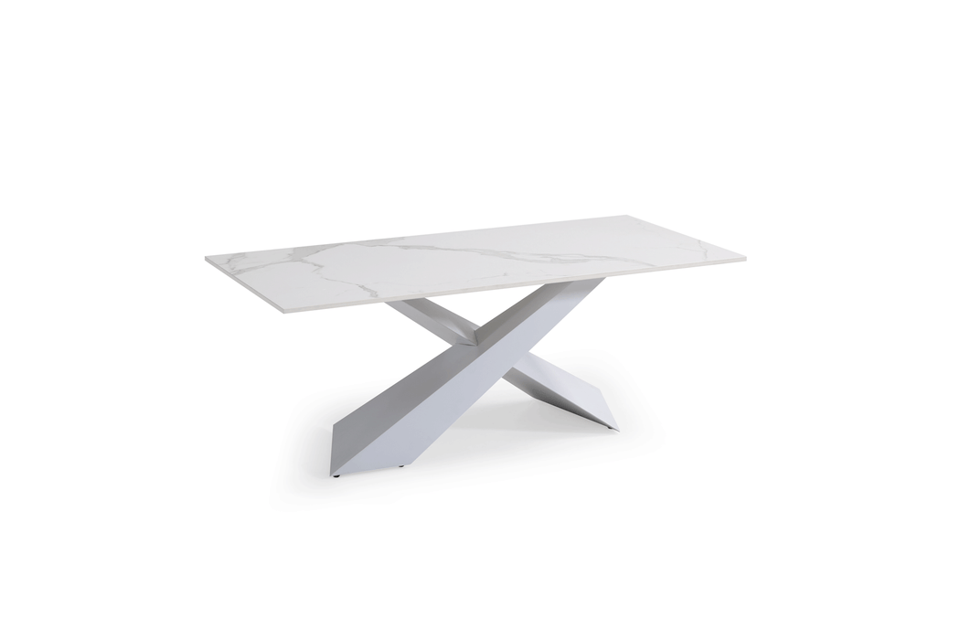 ESF Furniture - 6046 Coffee Table in Sanded White - 6155-COFFEEWHITE