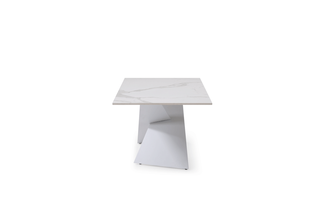 ESF Furniture - 6046 Coffee Table in Sanded White - 6155-COFFEEWHITE