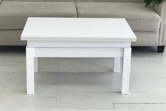 ESF Furniture - Cosmos Rectangular Transformer Table in White - COSMOS-COFFEE