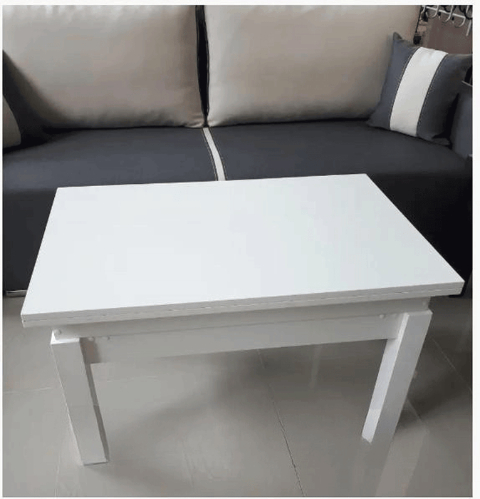 ESF Furniture - Cosmos Rectangular Transformer Table in White - COSMOS-COFFEE