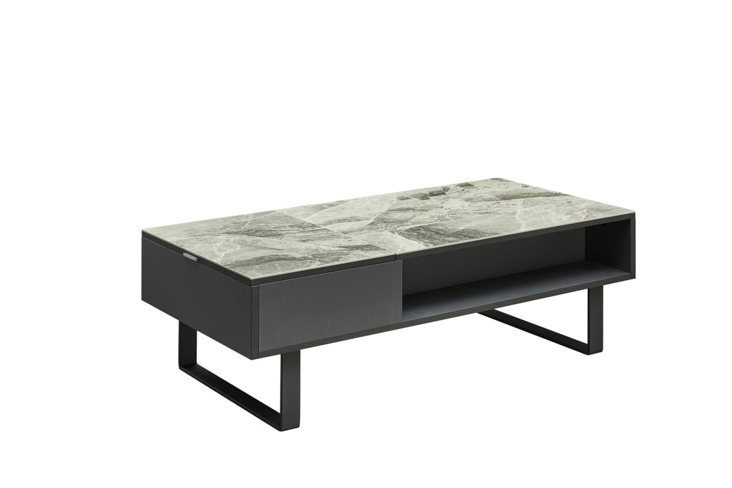 ESF Furniture - 1388 Coffee Table w/ Storage in Grey - 1388-COFFEE