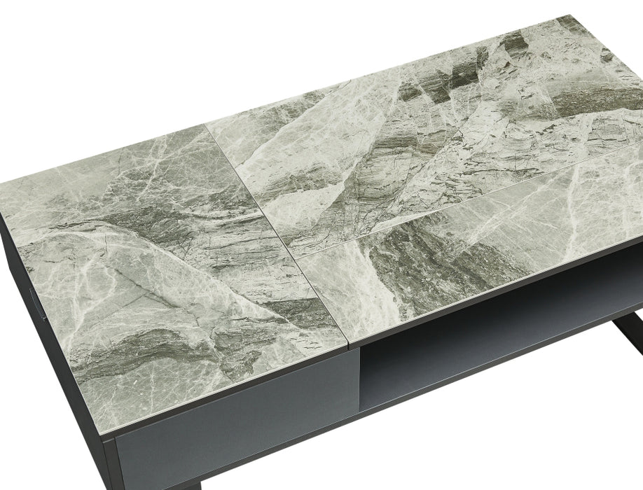 ESF Furniture - 1388 Coffee Table w/ Storage in Grey - 1388-COFFEE