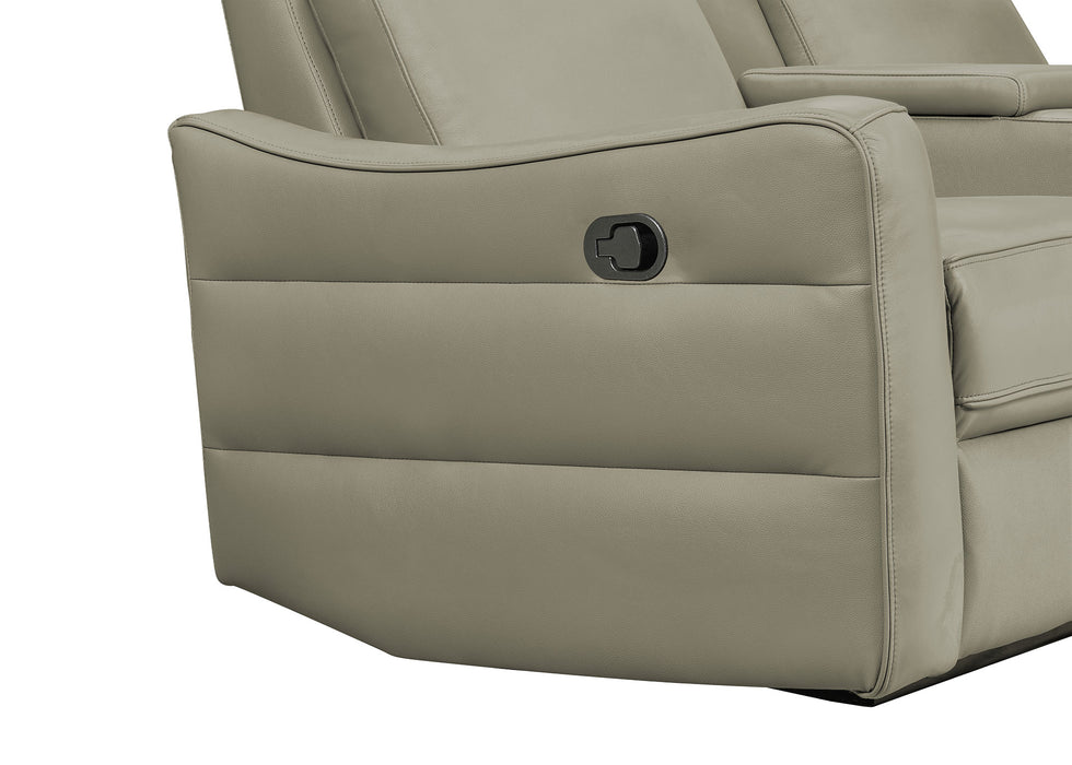 ESF Furniture - 3517 - 3 Piece Manual Recliners Sofa Set in Grey - 3517-3SET