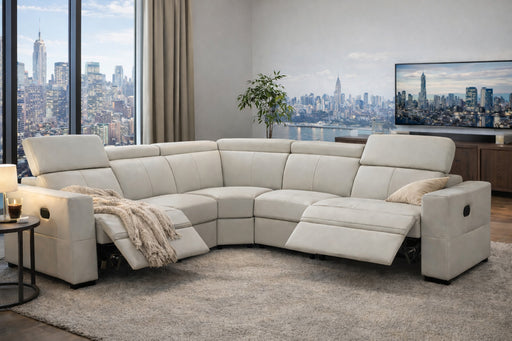 ESF Furniture - 6021 Sectional and Armchair w/ Manual Recliners in Grey - 6021-SECTIONAL - GreatFurnitureDeal