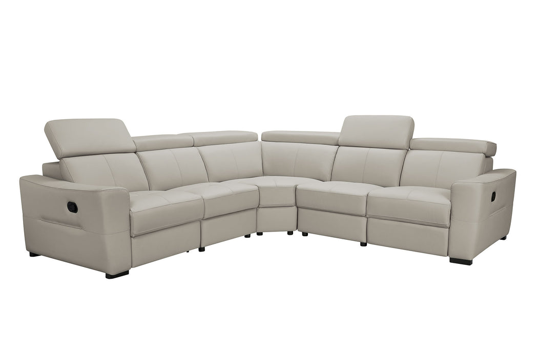 ESF Furniture - 6021 Sectional and Armchair w/ Manual Recliners in Grey - 6021-SECTIONAL