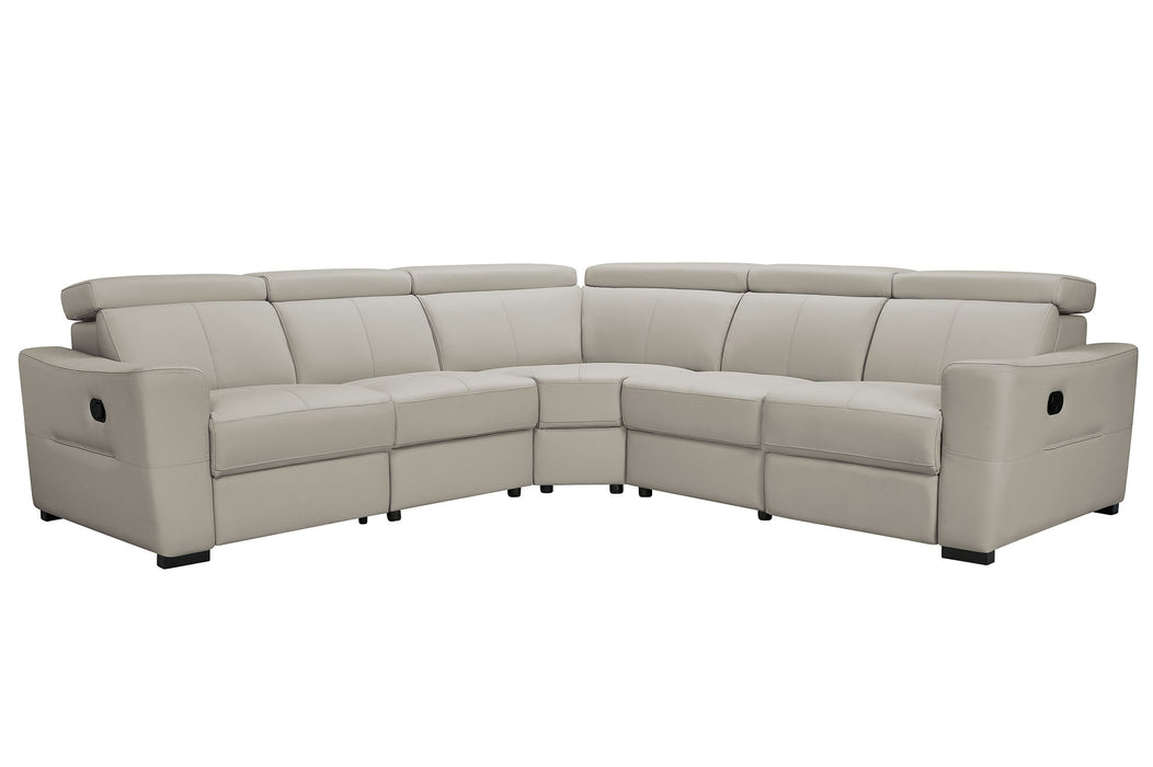 ESF Furniture - 6021 Sectional and Armchair w/ Manual Recliners in Grey - 6021-SECTIONAL