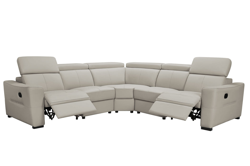 ESF Furniture - 6021 Sectional and Armchair w/ Manual Recliners in Grey - 6021-SECTIONAL