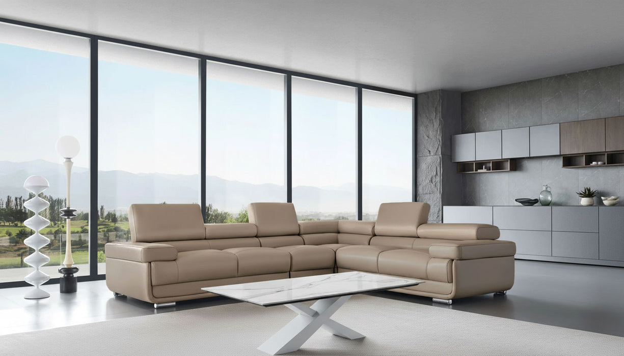 ESF Furniture - 2119 Sectional in Cream Beige - 2119-SECTIONALCREAM