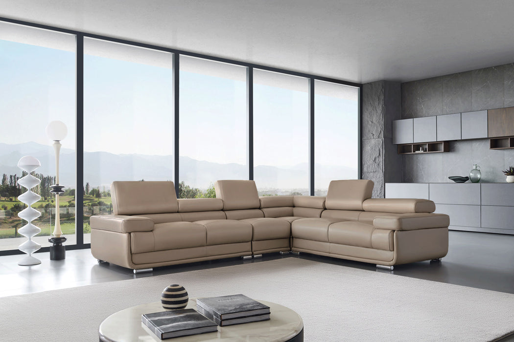 ESF Furniture - 2119 Sectional in Cream Beige - 2119-SECTIONALCREAM