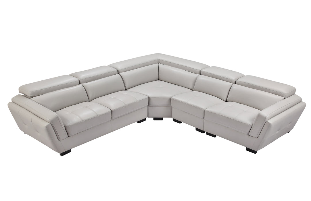 ESF Furniture - 2566 Sectional Sofa in Light Grey - 2566-SEC