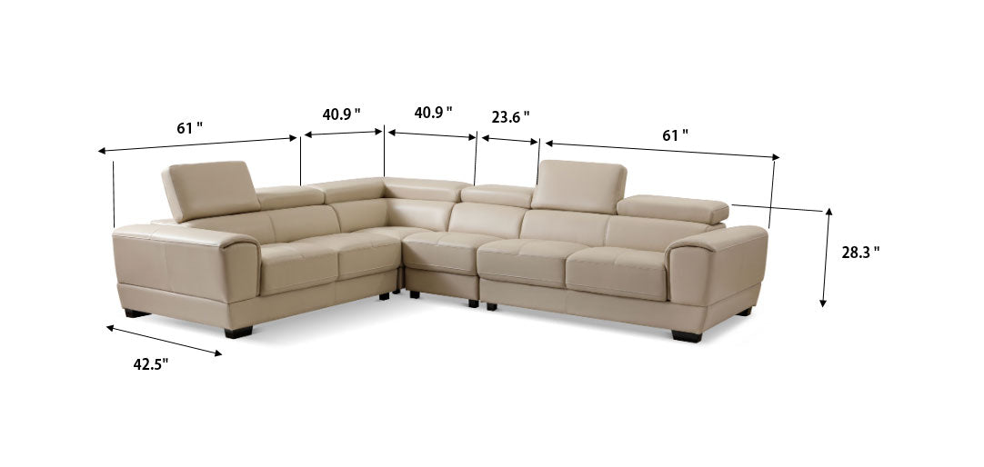 ESF Furniture - 2786 Sectional in Cream - 2786-SEC - GreatFurnitureDeal