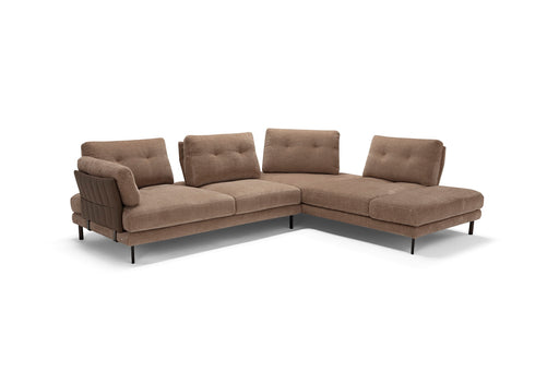 ESF Furniture - Lara Sectional in Fabric & Leather - LARA-SECTIONAL - GreatFurnitureDeal