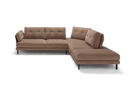 ESF Furniture - Lara Sectional in Fabric & Leather - LARA-SECTIONAL - GreatFurnitureDeal