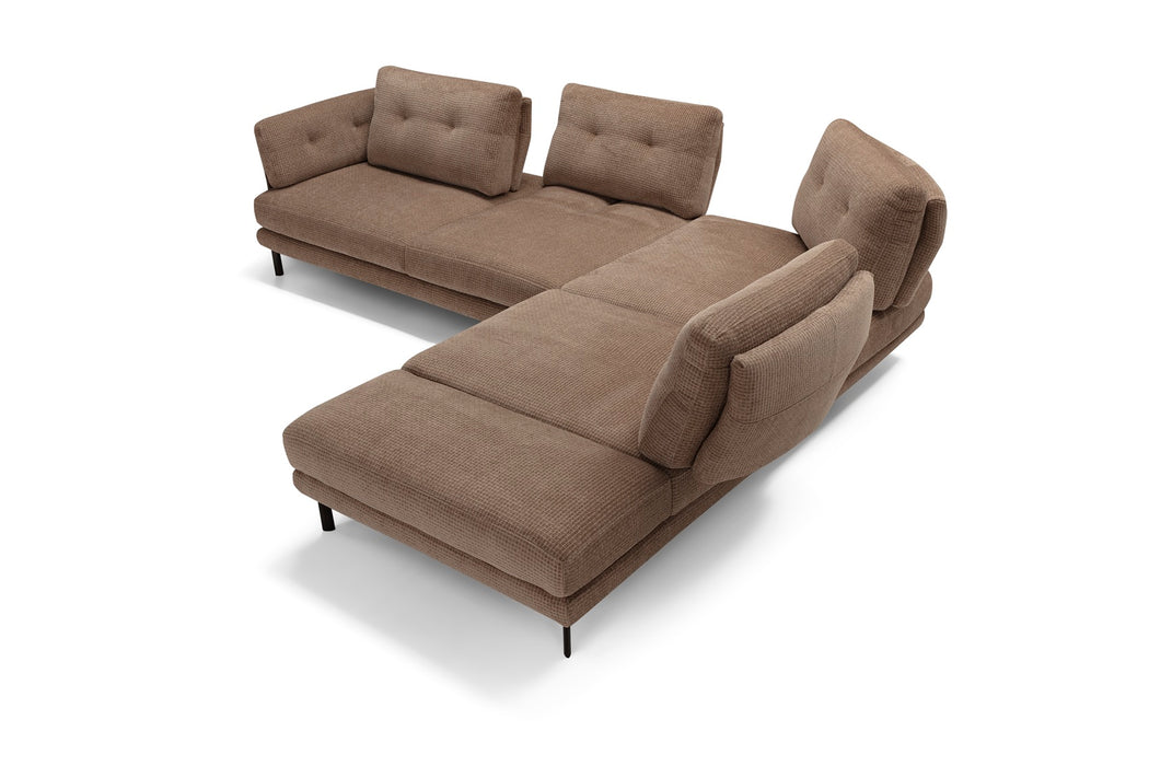 ESF Furniture - Lara Sectional in Fabric & Leather - LARA-SECTIONAL