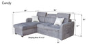 ESF Furniture - Candy Sectional w/ Bed & Storage - CANDY-SEC - GreatFurnitureDeal