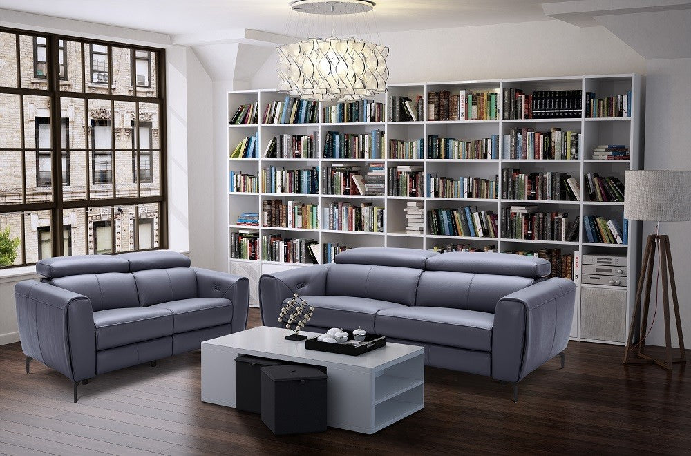 J&M Furniture - Lorenzo 3 Piece Motion Living Room Set in Blue-Grey - 188241-SLC-BLUE-GREY