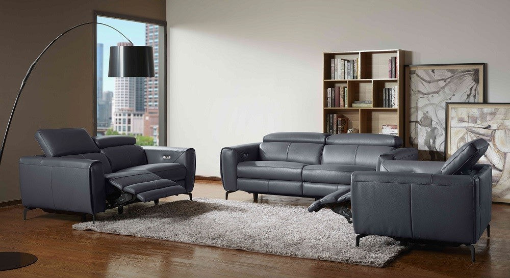 J&M Furniture - Lorenzo 2 Piece Motion Sofa Set in Blue-Grey - 188241-SL-BLUE-GREY